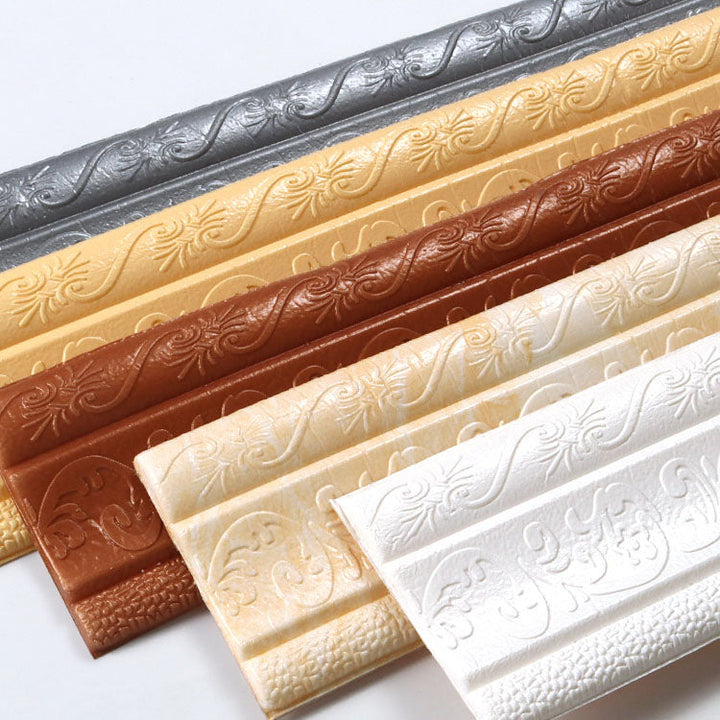 Lisslune | Mosaic Tiles Peel & Stick Tile PVC Kitchen Waterproof Skirting Board Peel and Stick Wall Tile