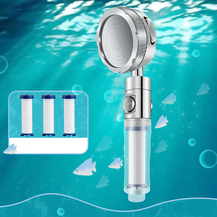 Lisslune | Bathroom Shower Head Brass Round Filter Shower Head with Hose