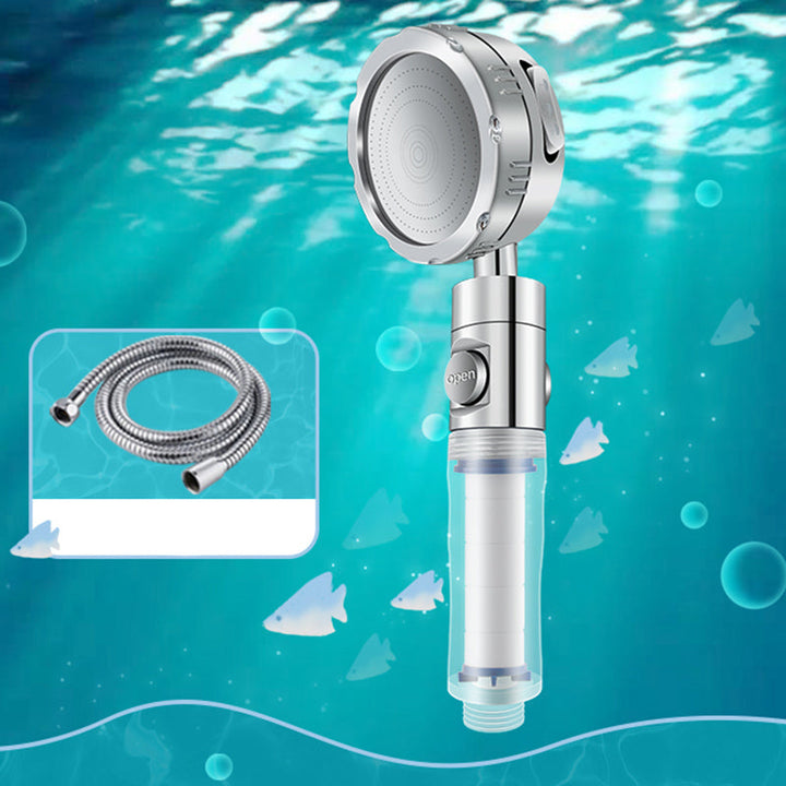 Lisslune | Bathroom Shower Head Brass Round Filter Shower Head with Hose