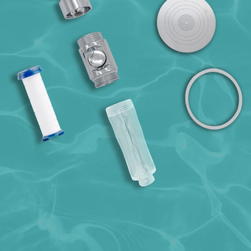 Lisslune | Bathroom Shower Head Brass Round Filter Shower Head with Hose