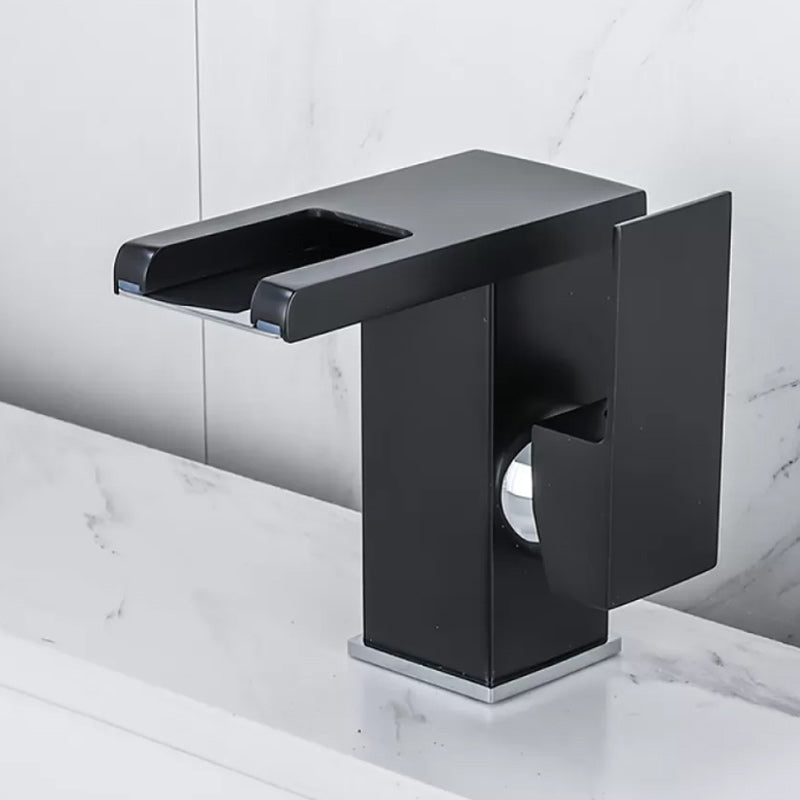 Lisslune | Waterfall Basin Mixer Tap Square Lever Handle with LED Three-Color Light