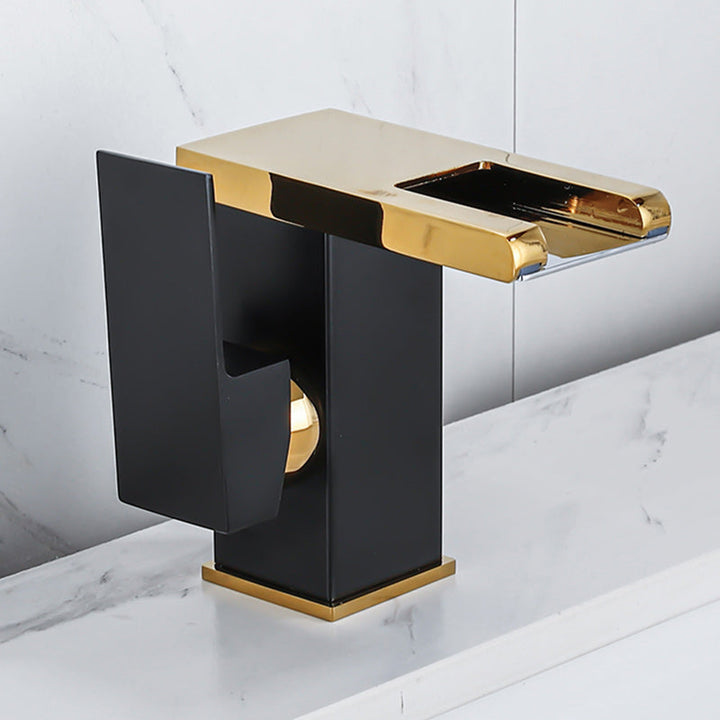 Lisslune | Waterfall Basin Mixer Tap Square Lever Handle with LED Three-Color Light