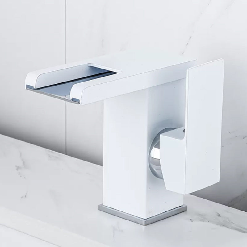 Lisslune | Waterfall Basin Mixer Tap Square Lever Handle with LED Three-Color Light