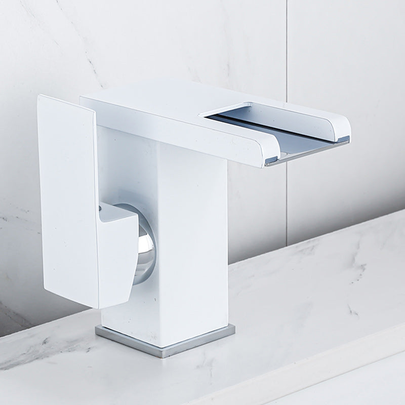 Lisslune | Waterfall Basin Mixer Tap Square Lever Handle with LED Three-Color Light
