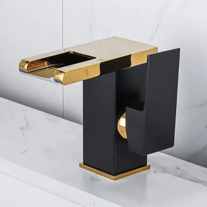 Lisslune | Waterfall Basin Mixer Tap Square Lever Handle with LED Three-Color Light