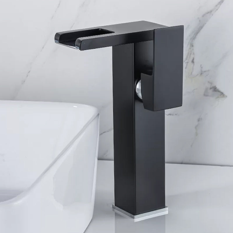 Lisslune | Waterfall Basin Mixer Tap Square Lever Handle with LED Three-Color Light
