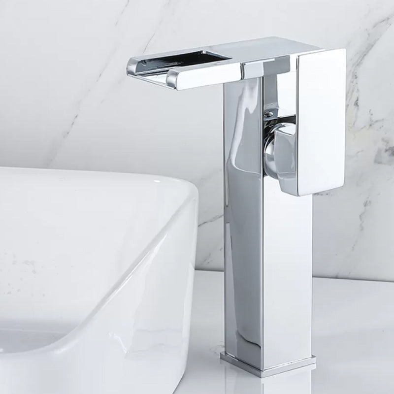Lisslune | Waterfall Basin Mixer Tap Square Lever Handle with LED Three-Color Light