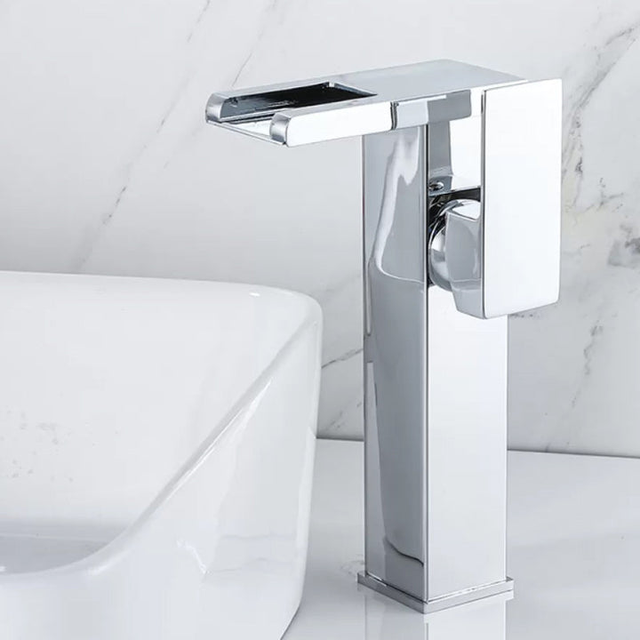 Lisslune | Waterfall Basin Mixer Tap Square Lever Handle with LED Three-Color Light