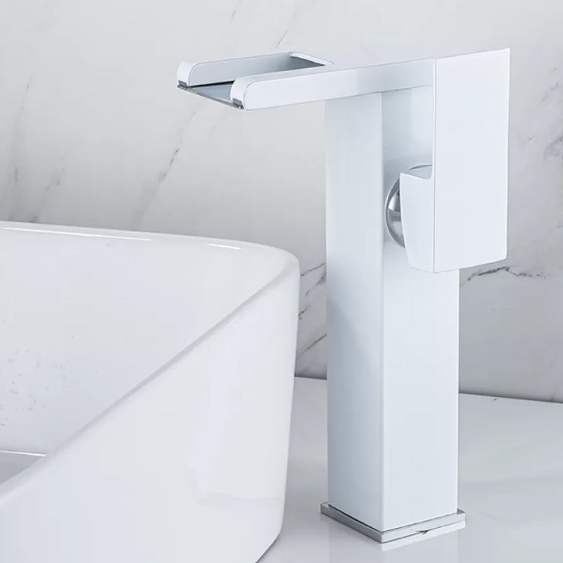 Lisslune | Waterfall Basin Mixer Tap Square Lever Handle with LED Three-Color Light