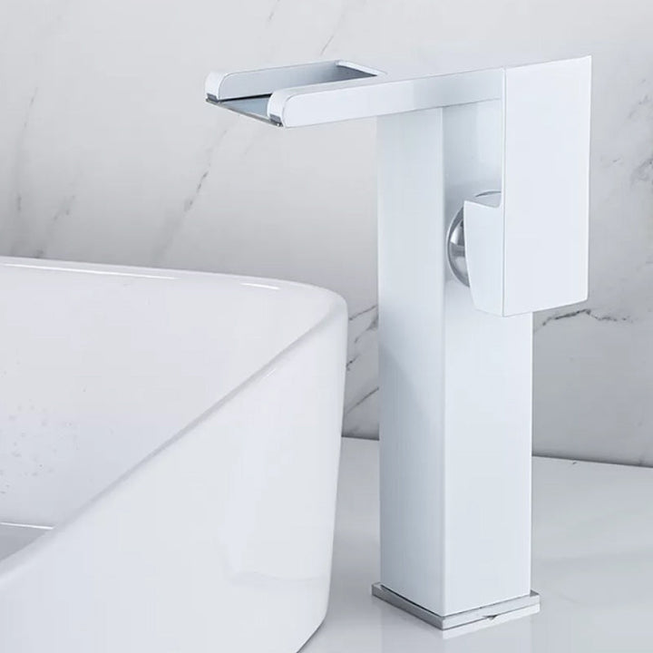 Lisslune | Waterfall Basin Mixer Tap Square Lever Handle with LED Three-Color Light