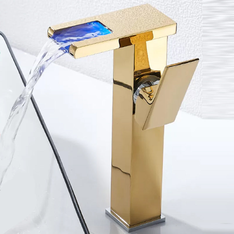 Lisslune | Waterfall Basin Mixer Tap Square Lever Handle with LED Three-Color Light
