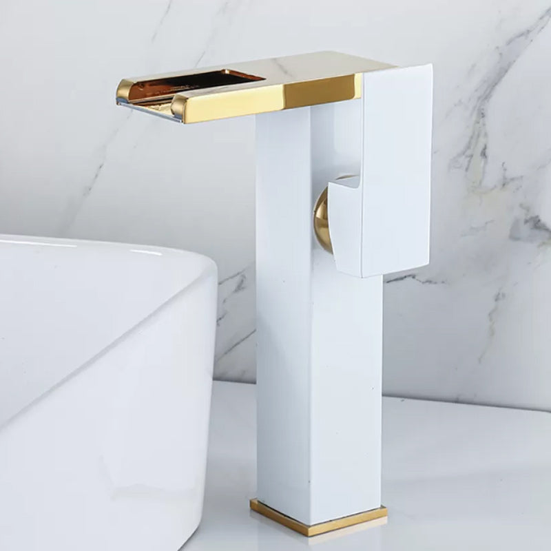 Lisslune | Waterfall Basin Mixer Tap Square Lever Handle with LED Three-Color Light