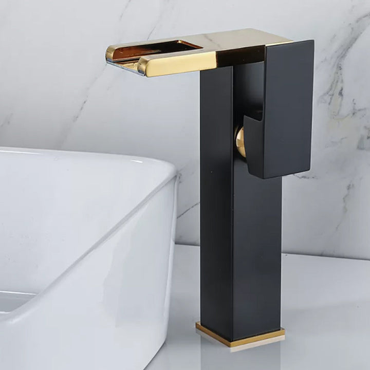 Lisslune | Waterfall Basin Mixer Tap Square Lever Handle with LED Three-Color Light