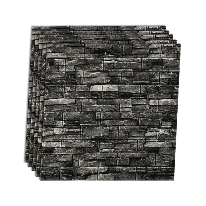 Lisslune | Industrial Wall Panel 3D Brick Wall Panels Waterproof Stickers Wall Tiles Set of 10