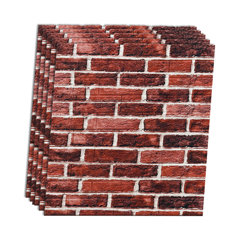 Lisslune | Industrial Wall Panel 3D Brick Wall Panels Waterproof Stickers Wall Tiles Set of 10