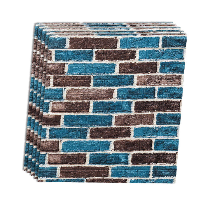 Lisslune | Industrial Wall Panel 3D Brick Wall Panels Waterproof Stickers Wall Tiles Set of 10