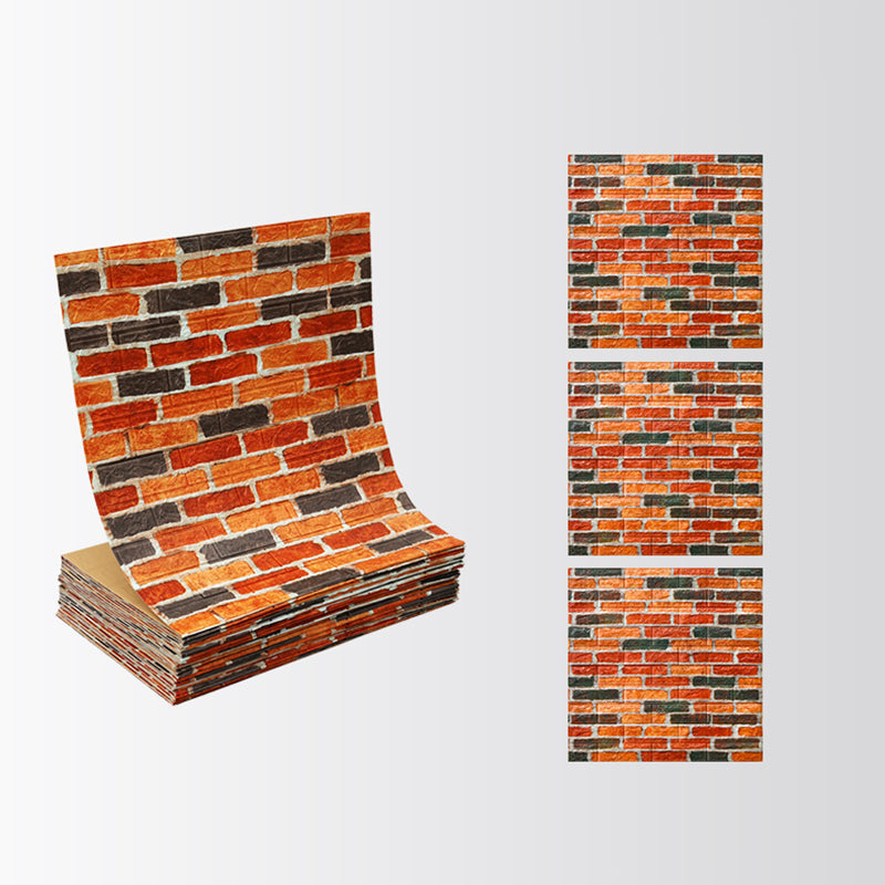 Lisslune | Industrial Wall Panel 3D Brick Wall Panels Waterproof Stickers Wall Tiles Set of 10