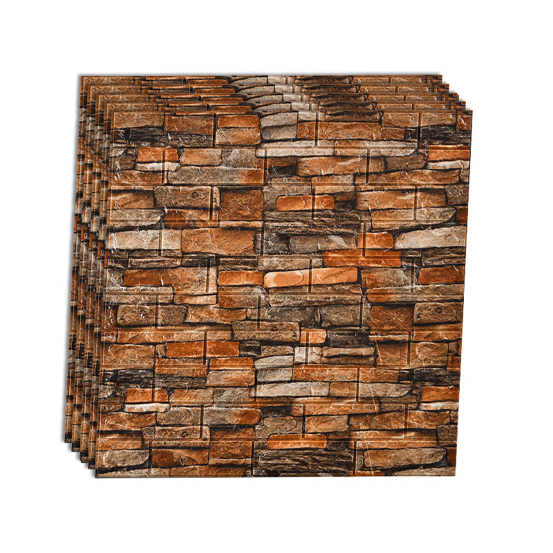 Lisslune | Industrial Wall Panel 3D Brick Wall Panels Waterproof Stickers Wall Tiles Set of 10