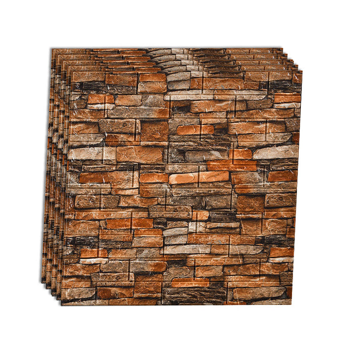 Lisslune | Industrial Wall Panel 3D Brick Wall Panels Waterproof Stickers Wall Tiles Set of 10