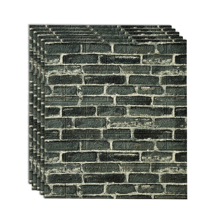 Lisslune | Industrial Wall Panel 3D Brick Wall Panels Waterproof Stickers Wall Tiles Set of 10