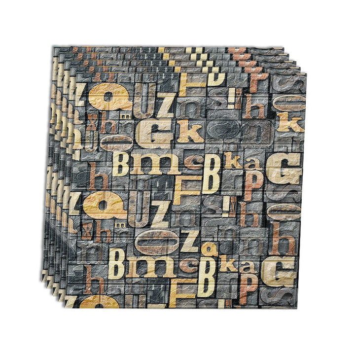 Lisslune | Industrial Wall Panel 3D Brick Wall Panels Waterproof Stickers Wall Tiles Set of 10