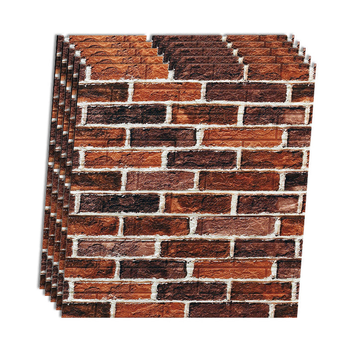 Lisslune | Industrial Wall Panel 3D Brick Wall Panels Waterproof Stickers Wall Tiles Set of 10