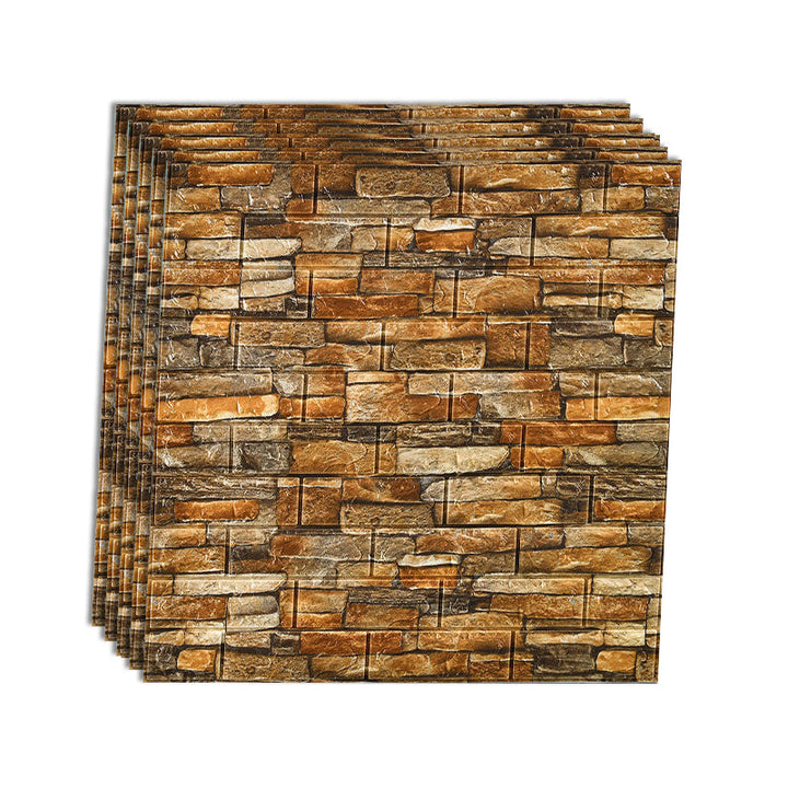 Lisslune | Industrial Wall Panel 3D Brick Wall Panels Waterproof Stickers Wall Tiles Set of 10