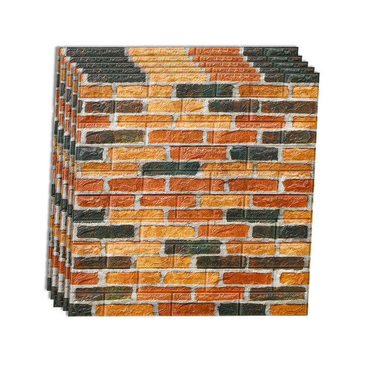 Lisslune | Industrial Wall Panel 3D Brick Wall Panels Waterproof Stickers Wall Tiles Set of 10