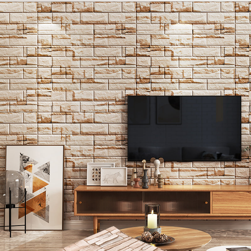 Lisslune | Industrial Wall Panel 3D Brick Wall Panels Waterproof Stickers Wall Tiles Set of 10