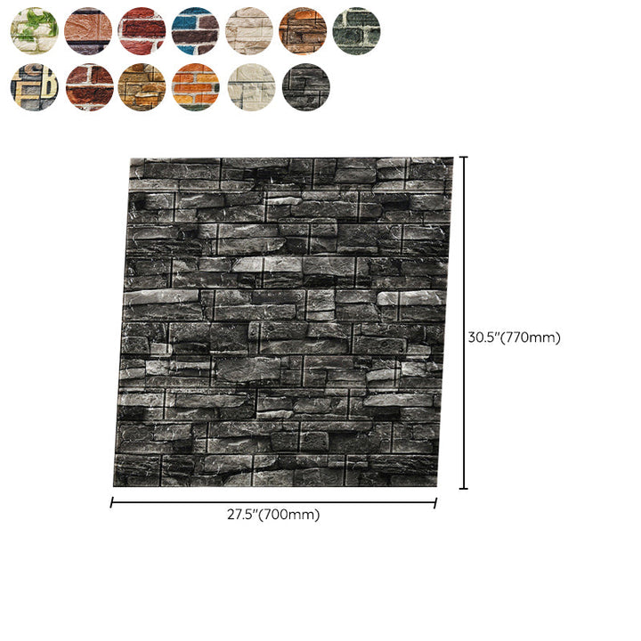 Lisslune | Industrial Wall Panel 3D Brick Wall Panels Waterproof Stickers Wall Tiles Set of 10