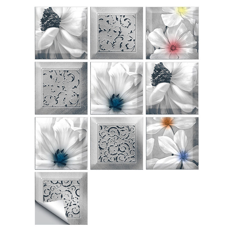 Lisslune | Plastic Peel and Stick Backsplash Tile Square Wallpaper with waterproof