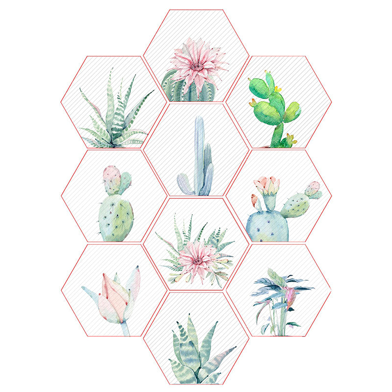 Lisslune | Plastic Mosaic Tile Wallpaper Hexagonal for Stick and Remove Back Wall Tile