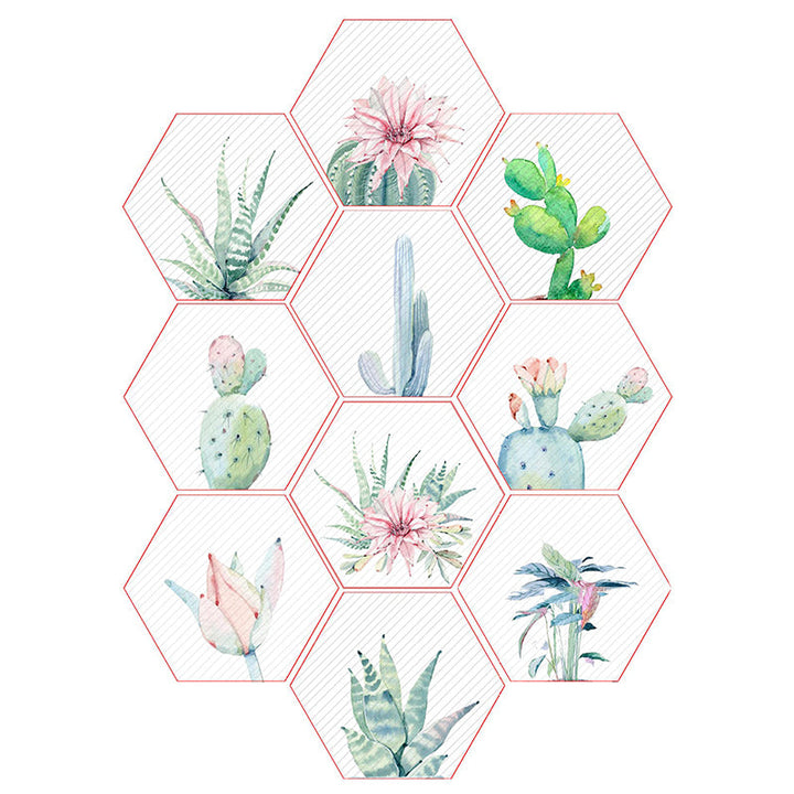 Lisslune | Plastic Mosaic Tile Wallpaper Hexagonal for Stick and Remove Back Wall Tile