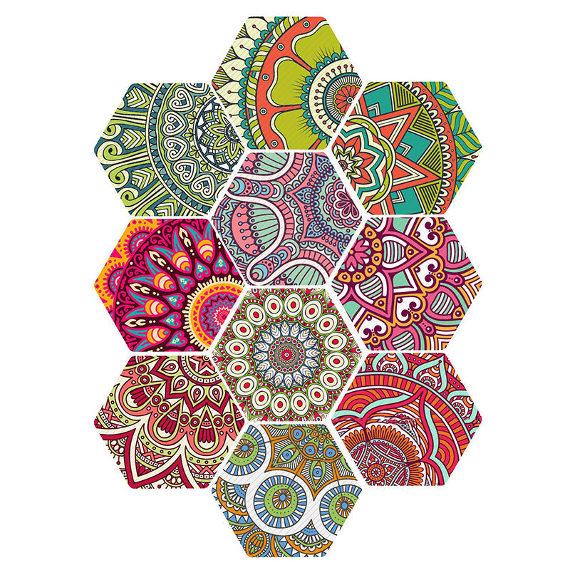 Lisslune | Plastic Mosaic Tile Wallpaper Hexagonal for Stick and Remove Back Wall Tile