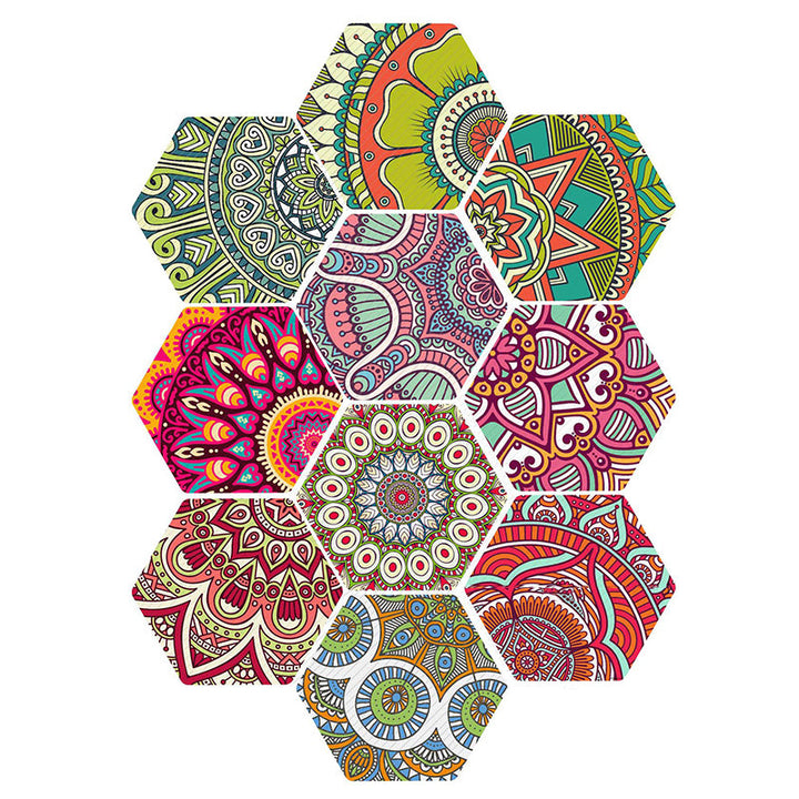 Lisslune | Plastic Mosaic Tile Wallpaper Hexagonal for Stick and Remove Back Wall Tile