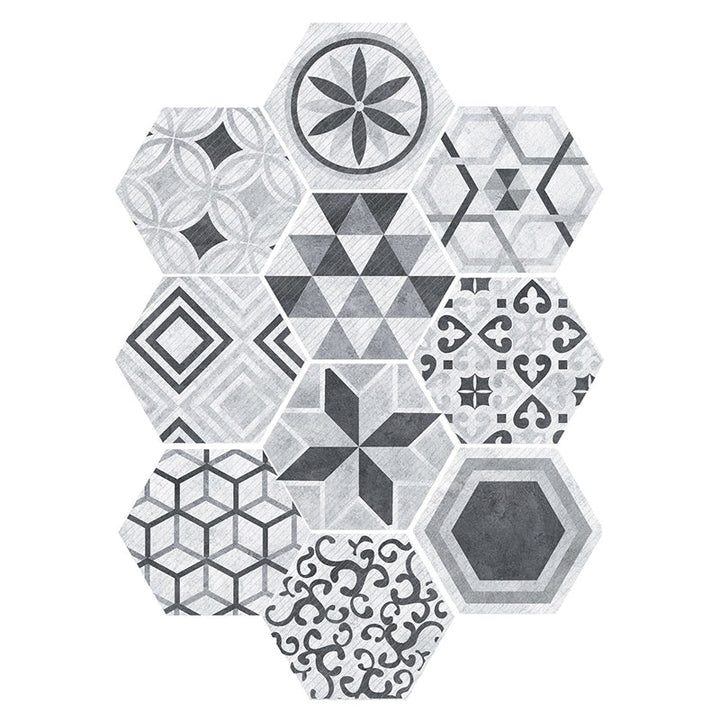 Lisslune | Plastic Mosaic Tile Wallpaper Hexagonal for Stick and Remove Back Wall Tile
