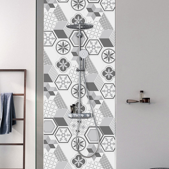 Lisslune | Plastic Mosaic Tile Wallpaper Hexagonal for Stick and Remove Back Wall Tile