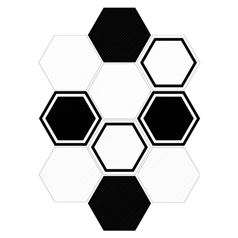 Lisslune | Plastic Mosaic Tile Wallpaper Hexagonal for Stick and Remove Back Wall Tile