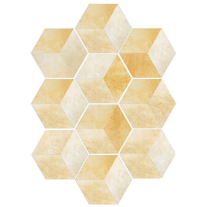 Lisslune | Plastic Mosaic Tile Wallpaper Hexagonal for Stick and Remove Back Wall Tile