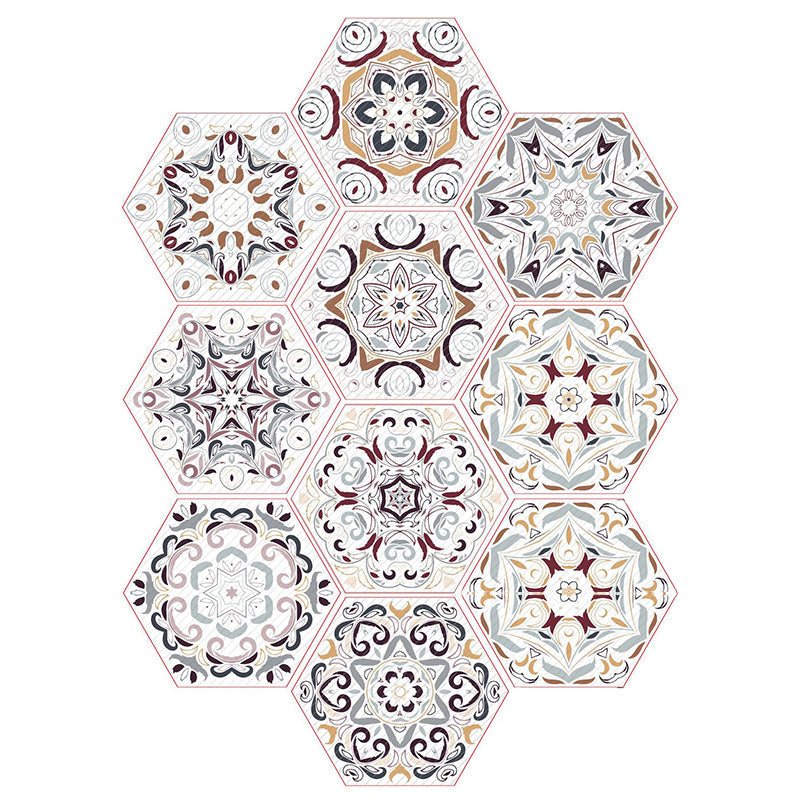 Lisslune | Plastic Mosaic Tile Wallpaper Hexagonal for Stick and Remove Back Wall Tile
