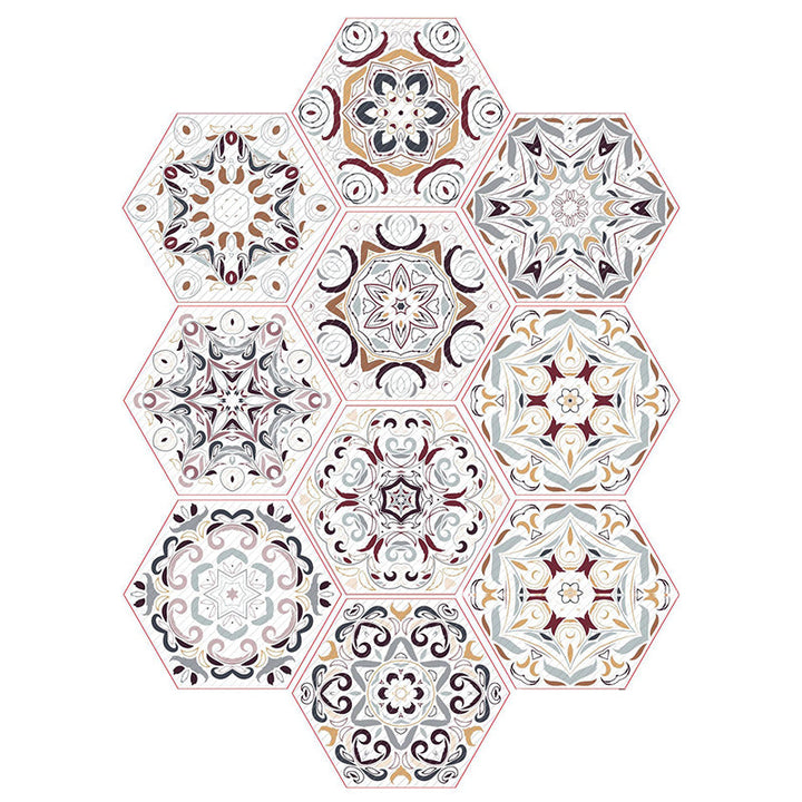 Lisslune | Plastic Mosaic Tile Wallpaper Hexagonal for Stick and Remove Back Wall Tile