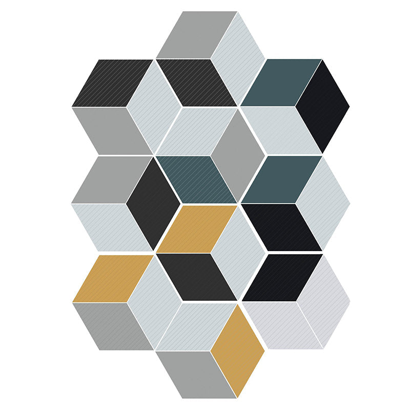 Lisslune | Plastic Mosaic Tile Wallpaper Hexagonal for Stick and Remove Back Wall Tile