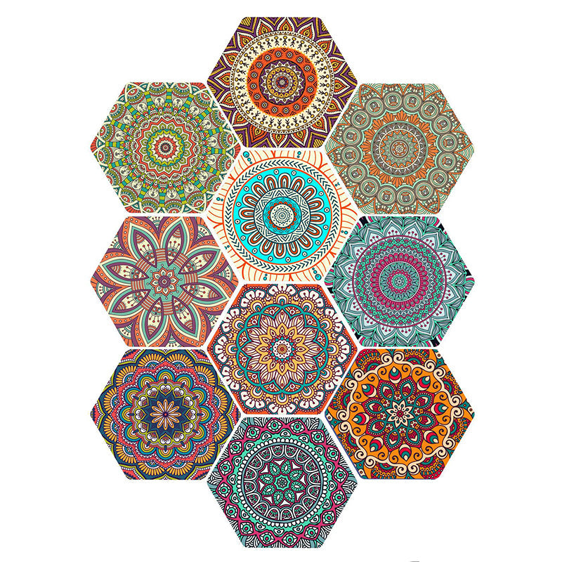 Lisslune | Plastic Mosaic Tile Wallpaper Hexagonal for Stick and Remove Back Wall Tile