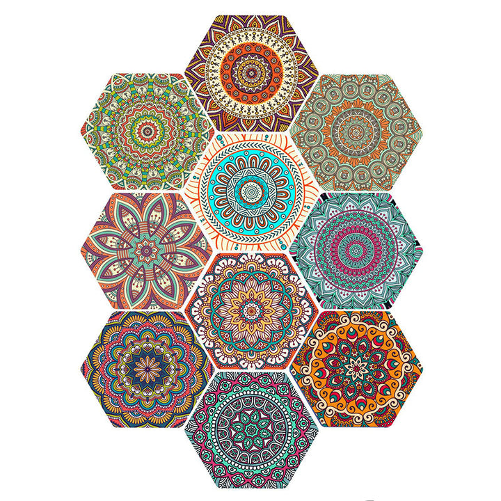 Lisslune | Plastic Mosaic Tile Wallpaper Hexagonal for Stick and Remove Back Wall Tile