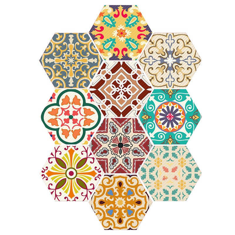 Lisslune | Plastic Mosaic Tile Wallpaper Hexagonal for Stick and Remove Back Wall Tile