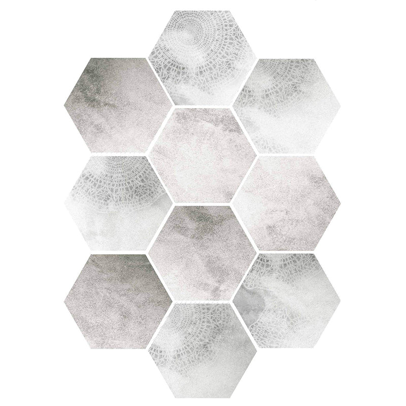 Lisslune | Plastic Mosaic Tile Wallpaper Hexagonal for Stick and Remove Back Wall Tile