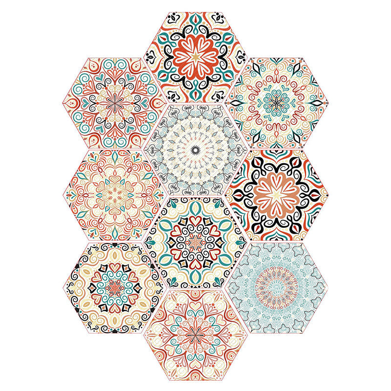 Lisslune | Plastic Mosaic Tile Wallpaper Hexagonal for Stick and Remove Back Wall Tile