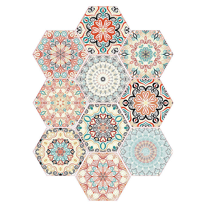 Lisslune | Plastic Mosaic Tile Wallpaper Hexagonal for Stick and Remove Back Wall Tile