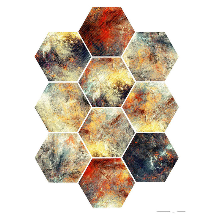 Lisslune | Plastic Mosaic Tile Wallpaper Hexagonal for Stick and Remove Back Wall Tile