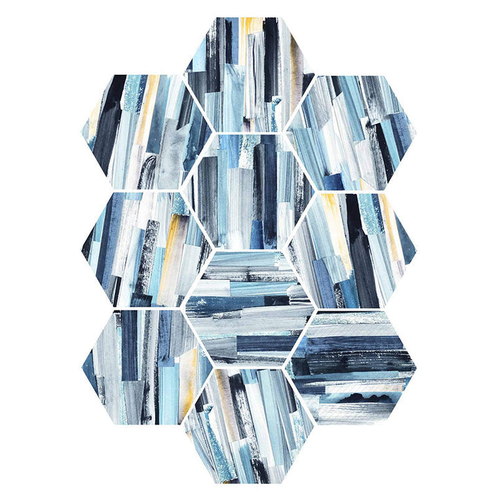 Lisslune | Plastic Mosaic Tile Wallpaper Hexagonal for Stick and Remove Back Wall Tile